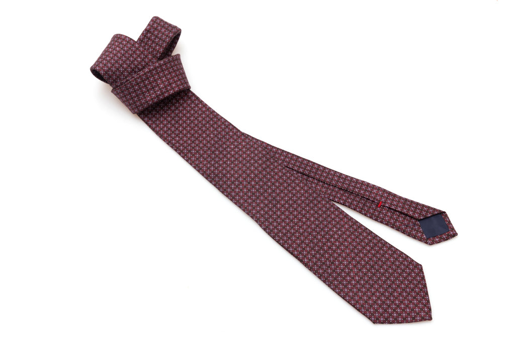 Brown and Red Silk Tie