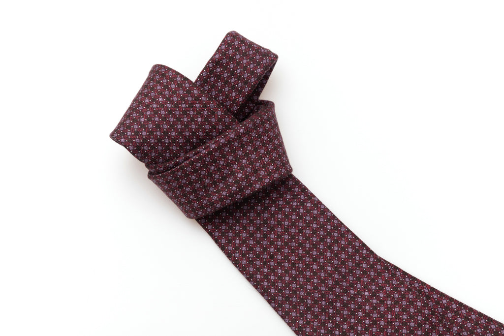 Brown and Red Silk Tie