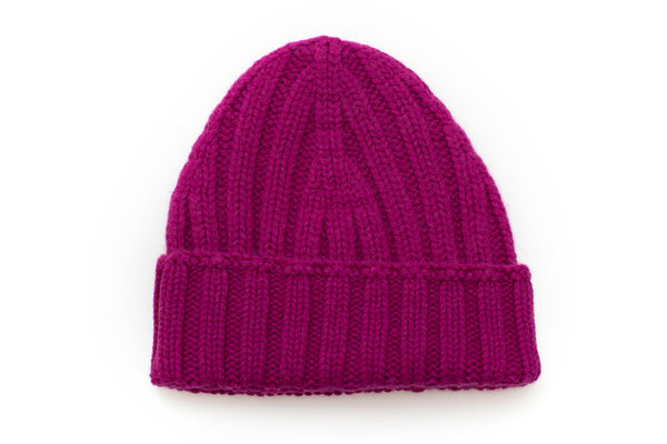 Chapeau en cachemire fuchsia