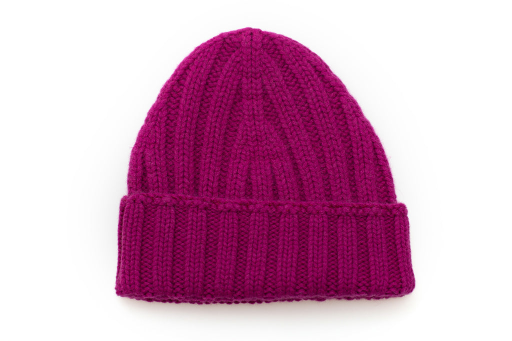 Cappello in cashmere fucsia