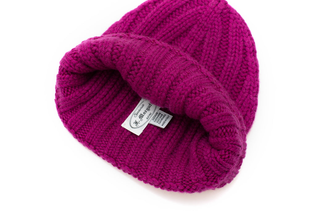 Chapeau en cachemire fuchsia