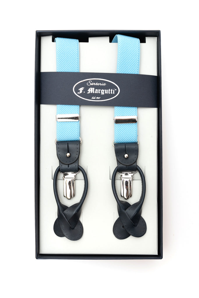 Light blue suspenders
