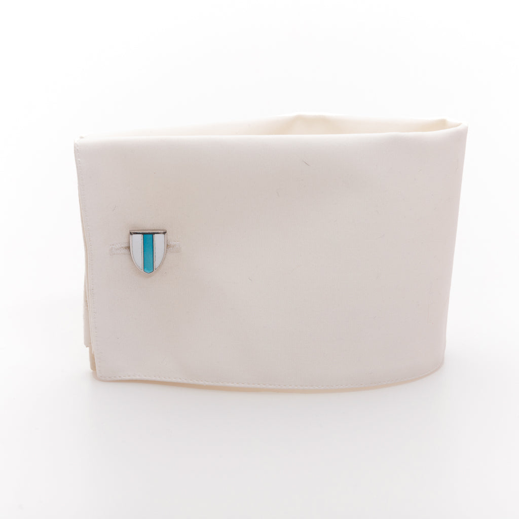 White blue silver cufflinks