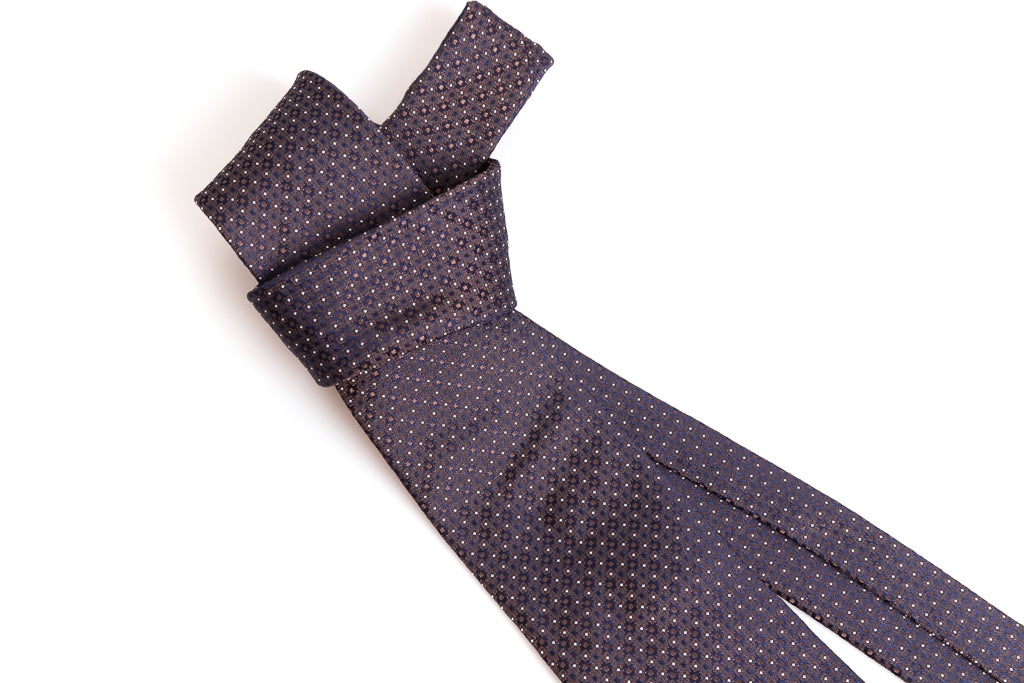 Brown tie with micropois in pure silk