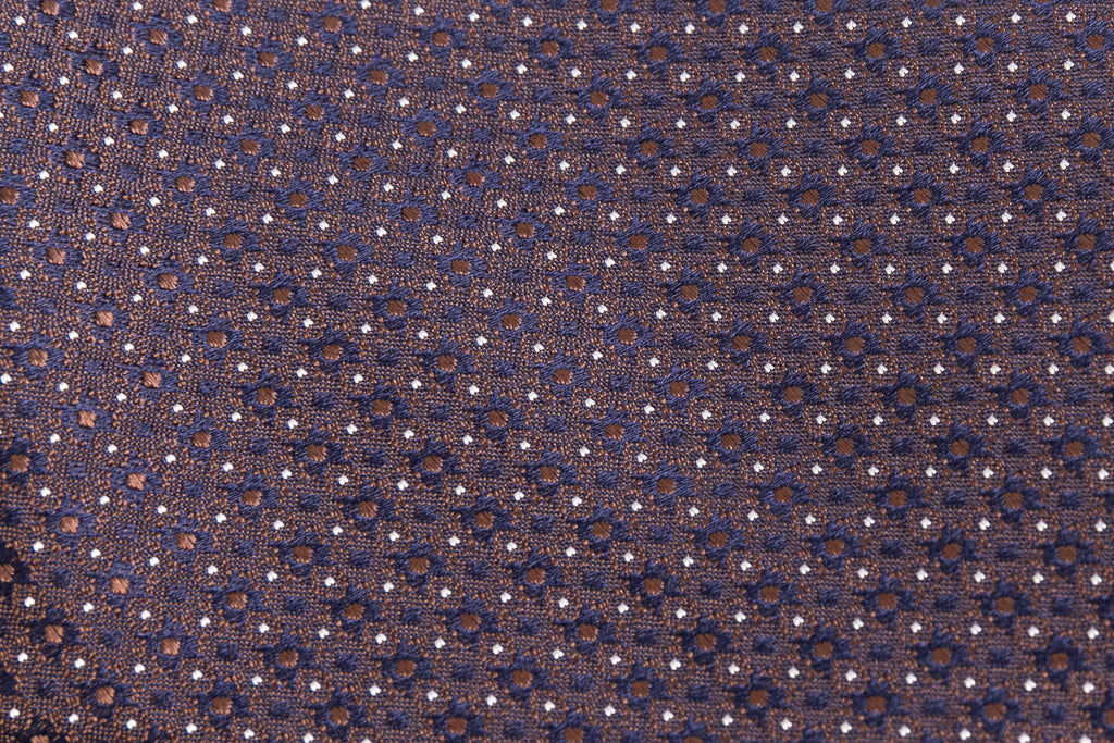Brown tie with micropois in pure silk