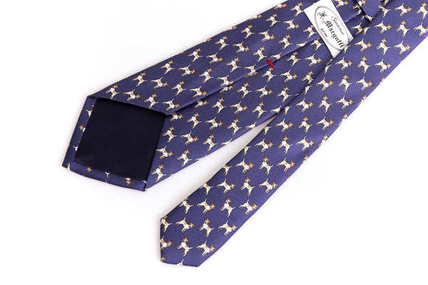 Blue tie with pure silk pattern