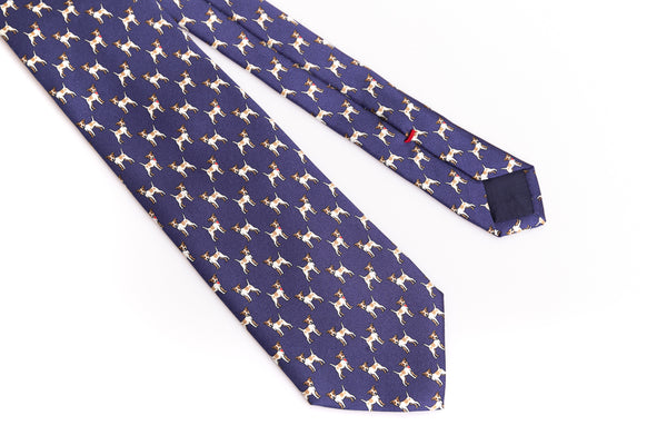 Blue tie with pure silk pattern