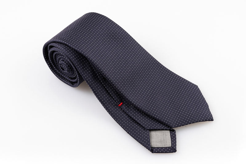 Cravatta artigianale sartoria fatta a mano blu