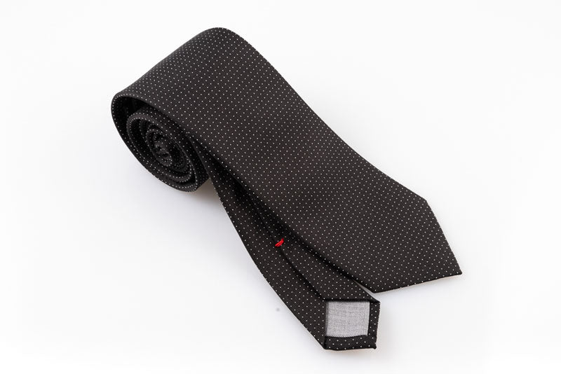 Cravatta artigianale sartoria fatta a mano nera