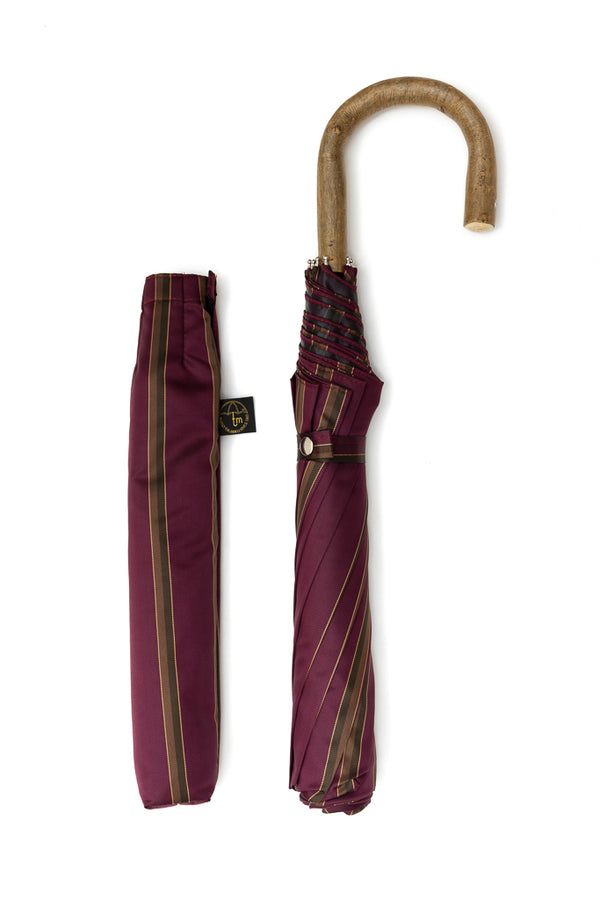 Mario Talarico Purple Striped Folding Umbrella with Lemon Handle