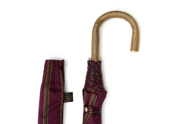 Mario Talarico Purple Striped Folding Umbrella with Lemon Handle