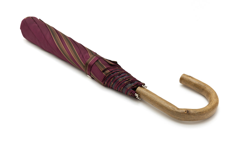 Mario Talarico Purple Striped Folding Umbrella with Lemon Handle