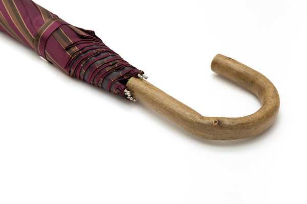 Mario Talarico Purple Striped Folding Umbrella with Lemon Handle