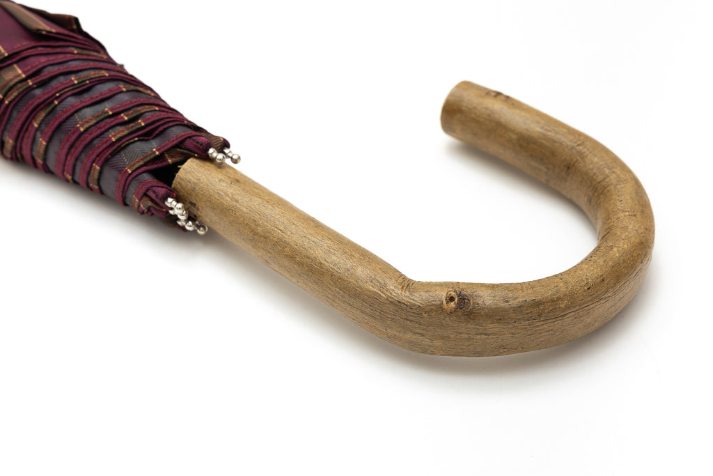 Mario Talarico Purple Striped Folding Umbrella with Lemon Handle