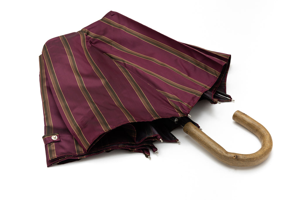 Mario Talarico Purple Striped Folding Umbrella with Lemon Handle