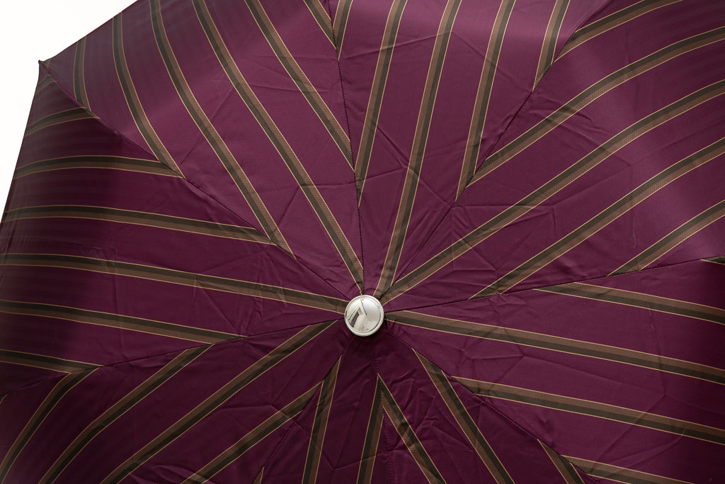 Mario Talarico Purple Striped Folding Umbrella with Lemon Handle