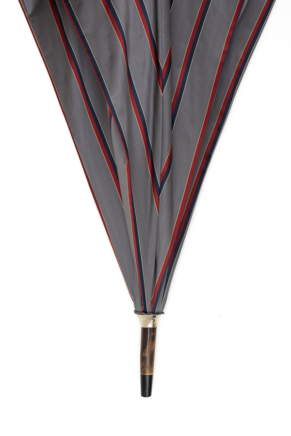 Mario Talarico Gray Striped Chestnut Wood Umbrella