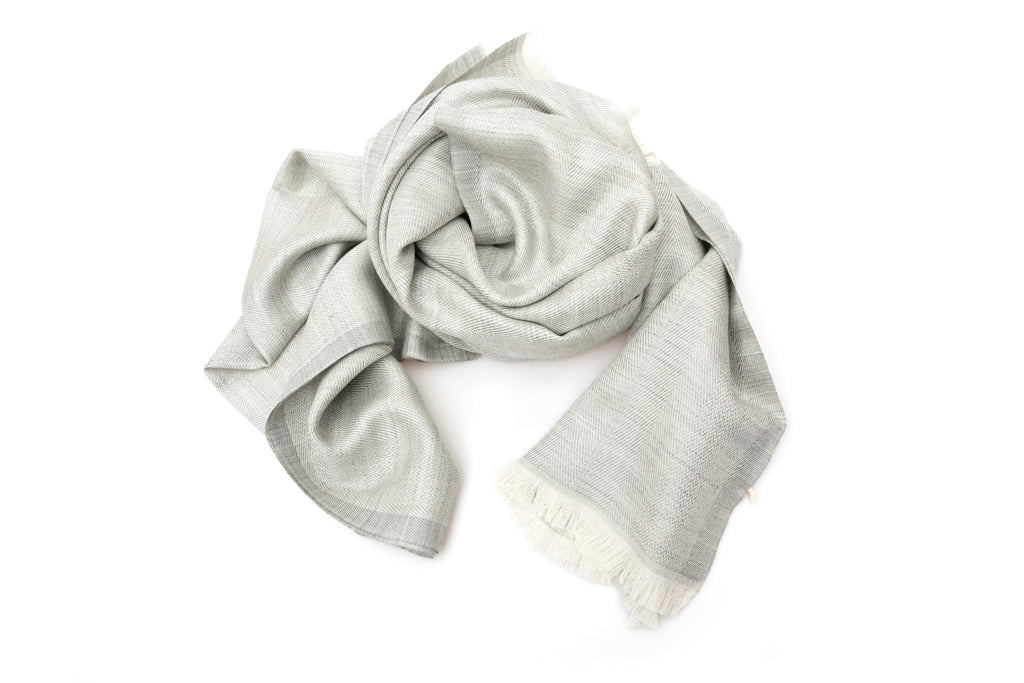 Gray cashmere silk blend scarf