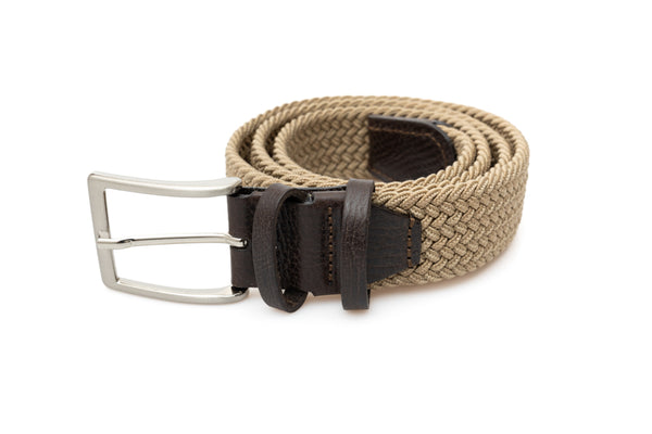 Beige elastic belt