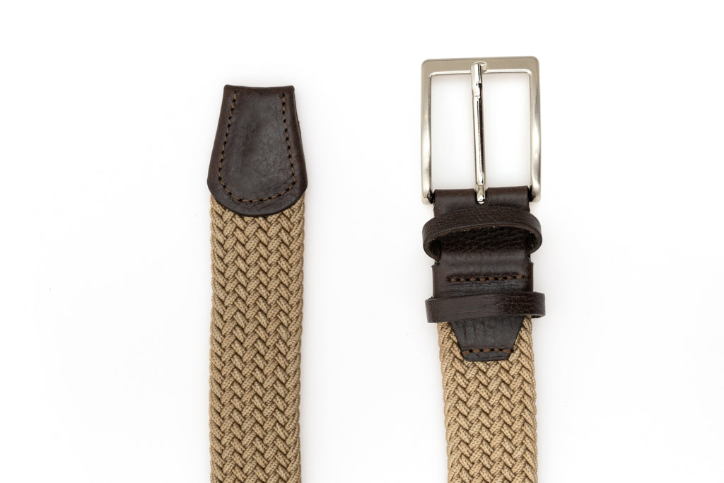 Beige elastic belt