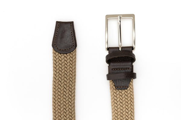 Beige elastic belt