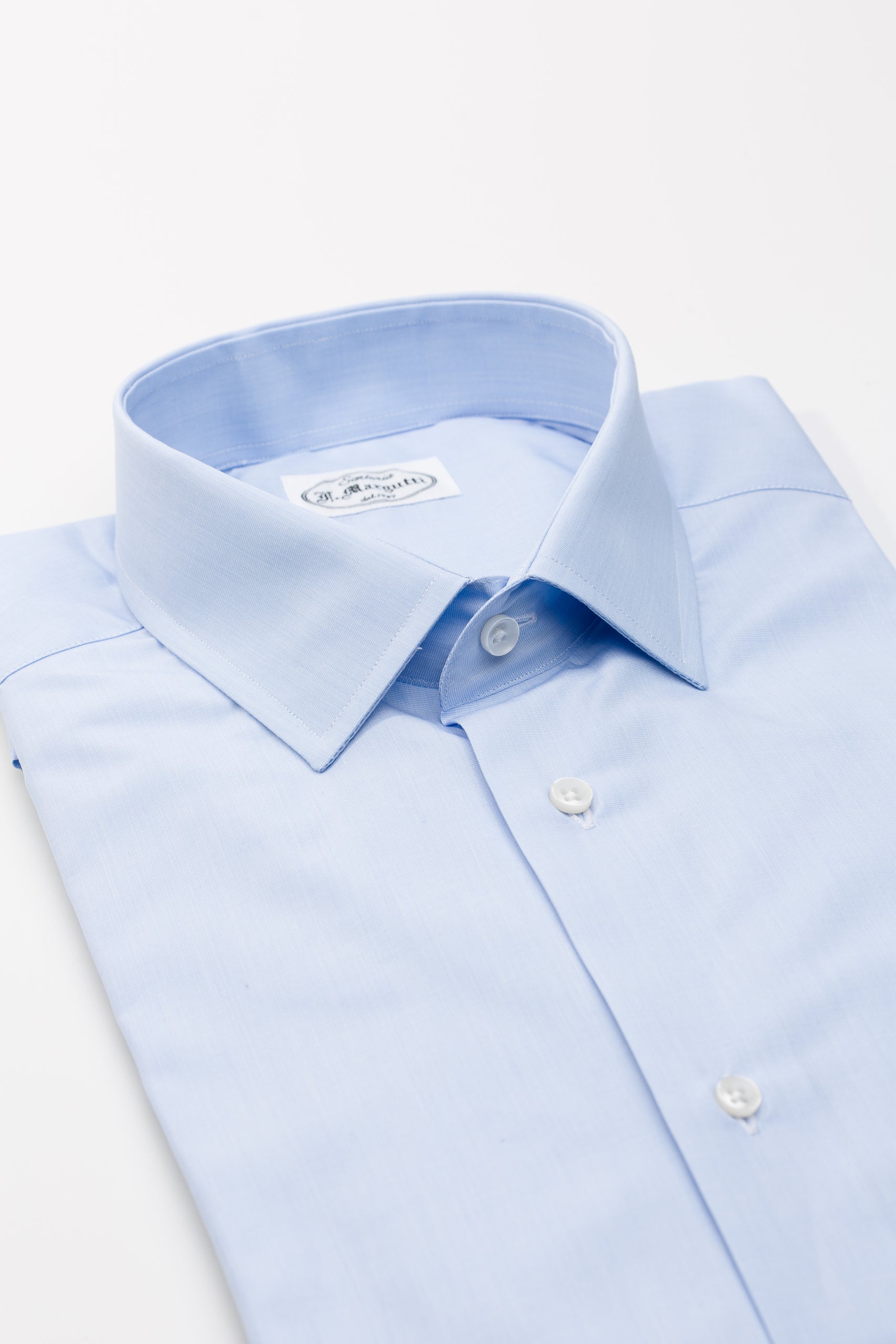 Light Blue Poplin Shirt Thomas Mason