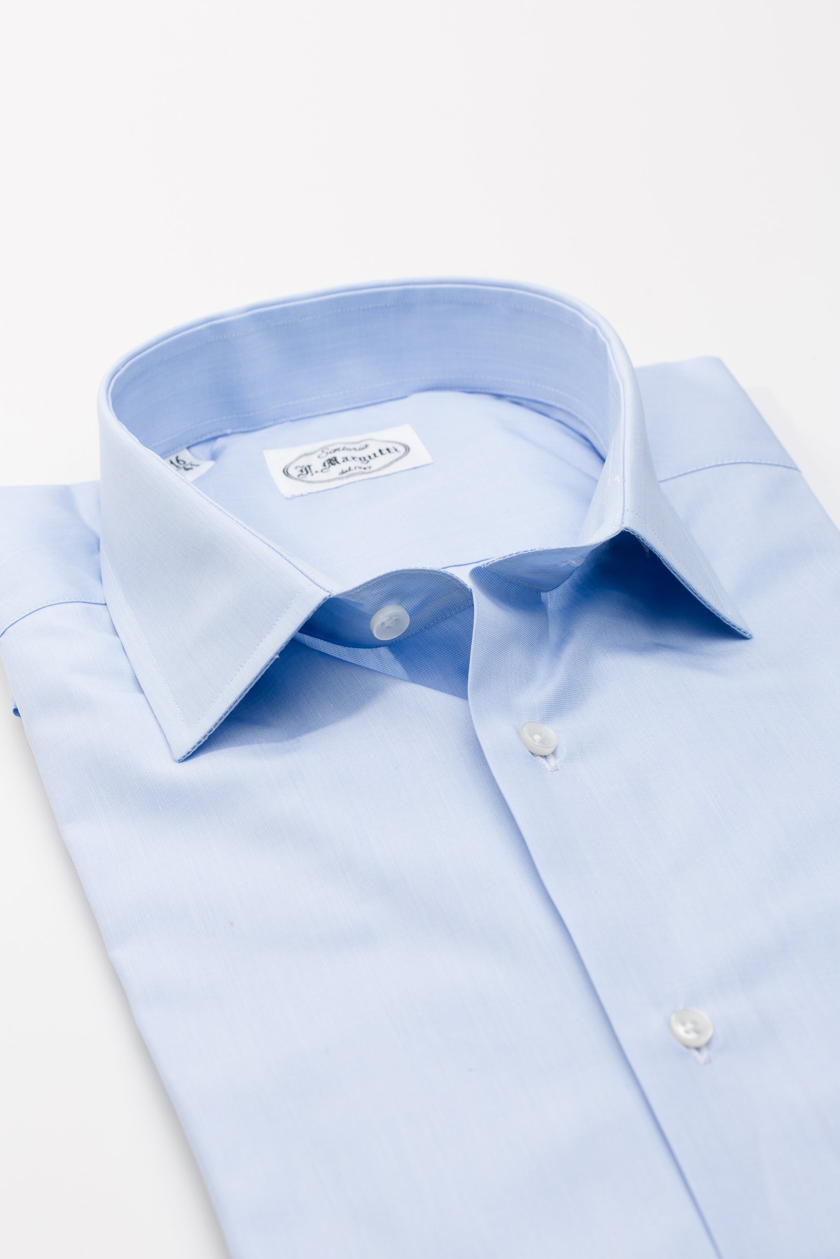 Light Blue Poplin Shirt Thomas Mason