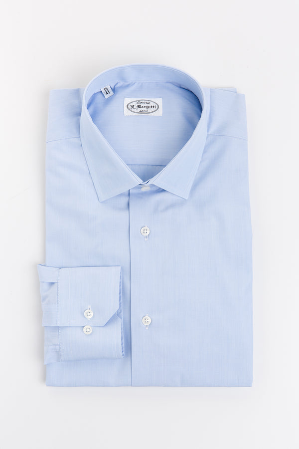 Light Blue Poplin Shirt Thomas Mason