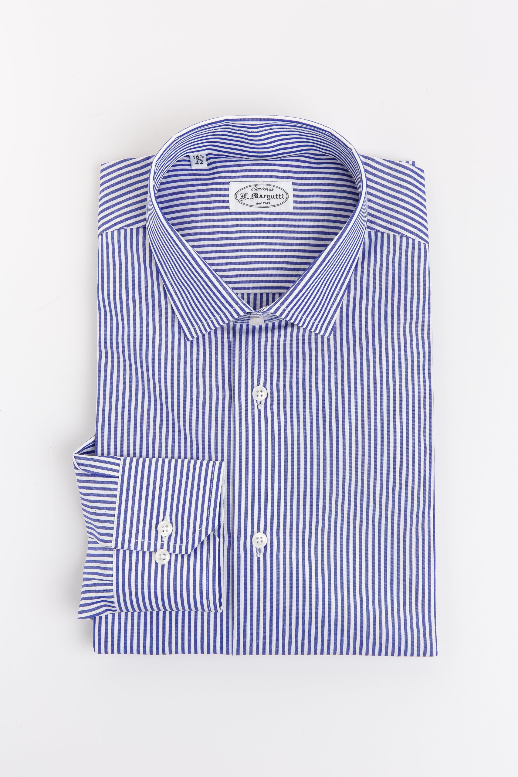 Blue striped shirt 100% cotton Thomas Mason