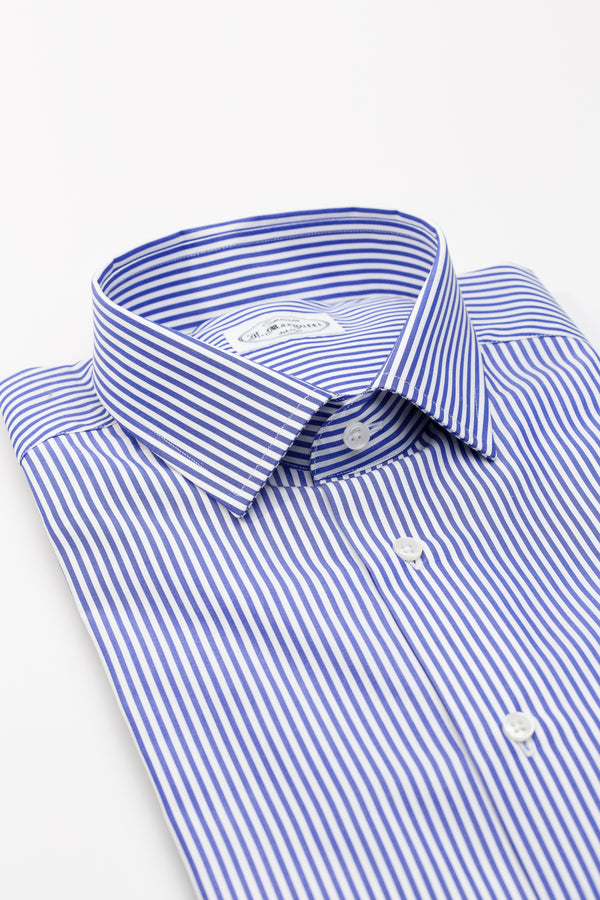 Blue striped shirt 100% cotton Thomas Mason