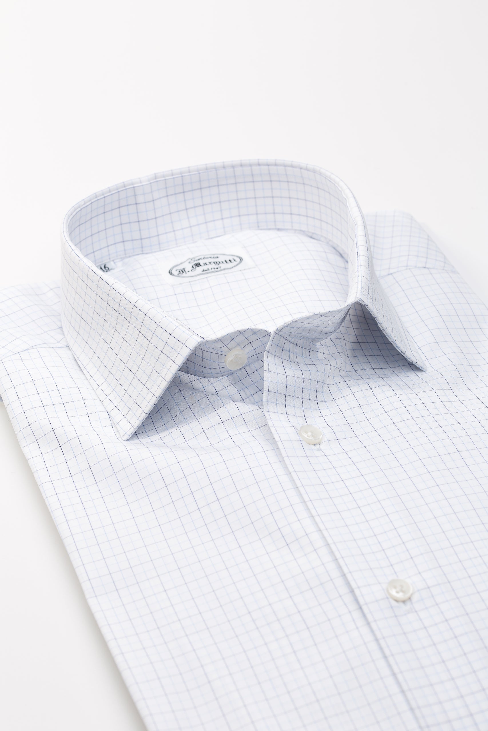 Thomas Mason White Check Shirt