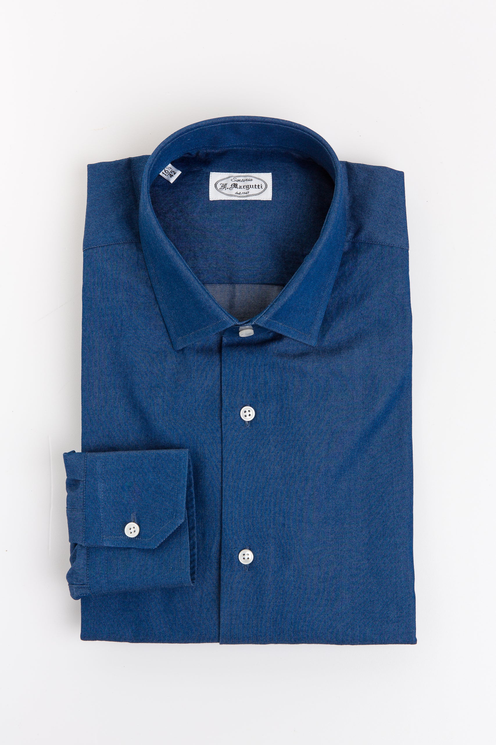 Dark denim shirt 100% cotton Thomas Mason