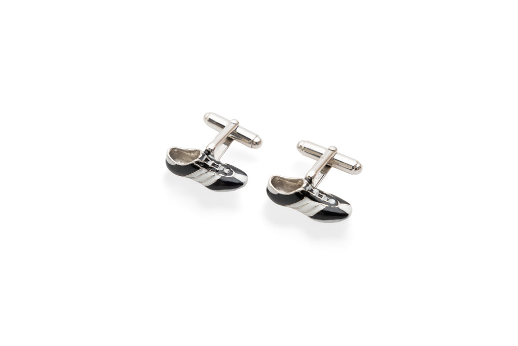 Silver shoe cufflinks
