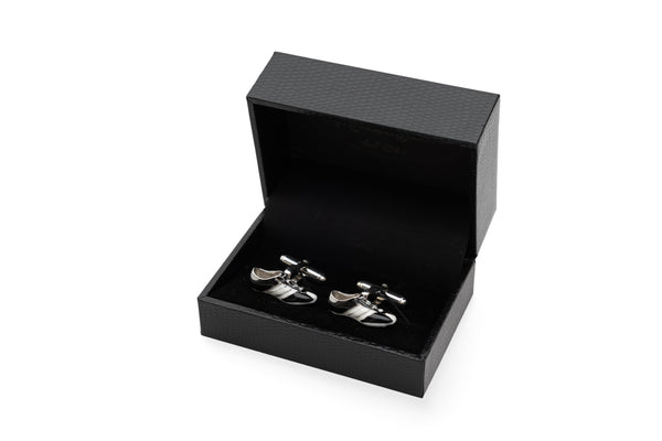 Silver shoe cufflinks