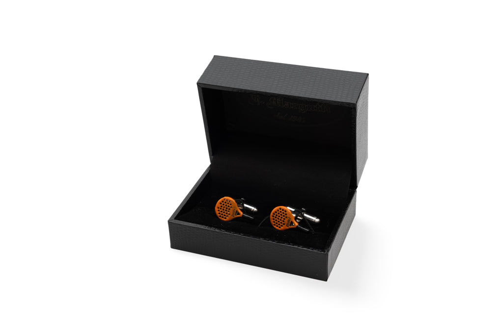 Silver racket cufflinks