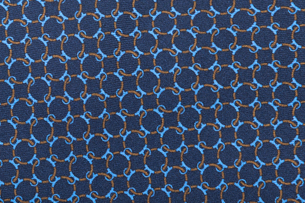 Blue tie with woven micro-pattern pure silk
