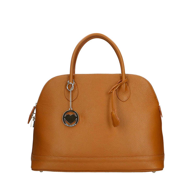 Women's Leather Handbag with Pendant - Torino 80028