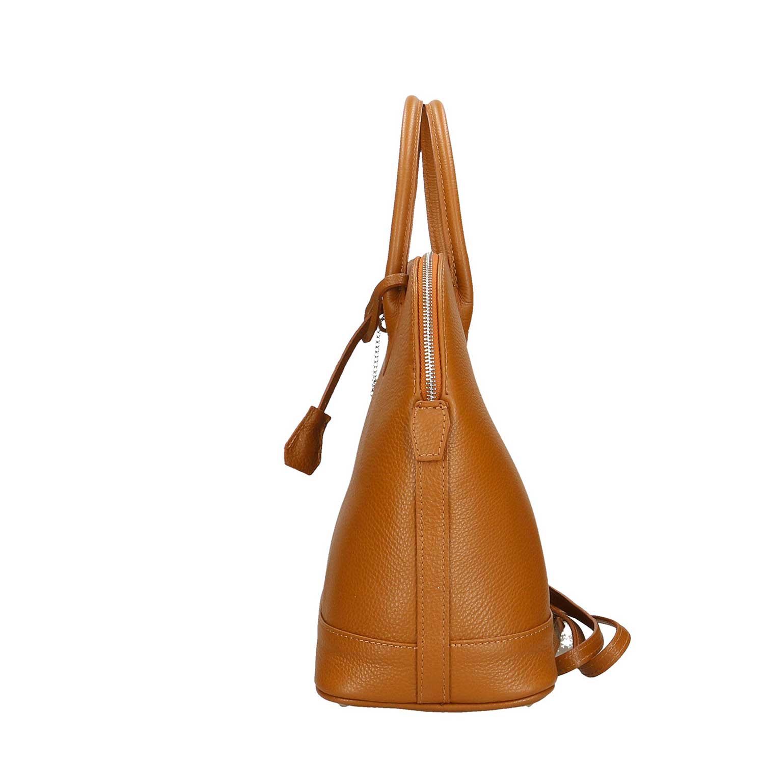 Women's Leather Handbag with Pendant - Torino 80028