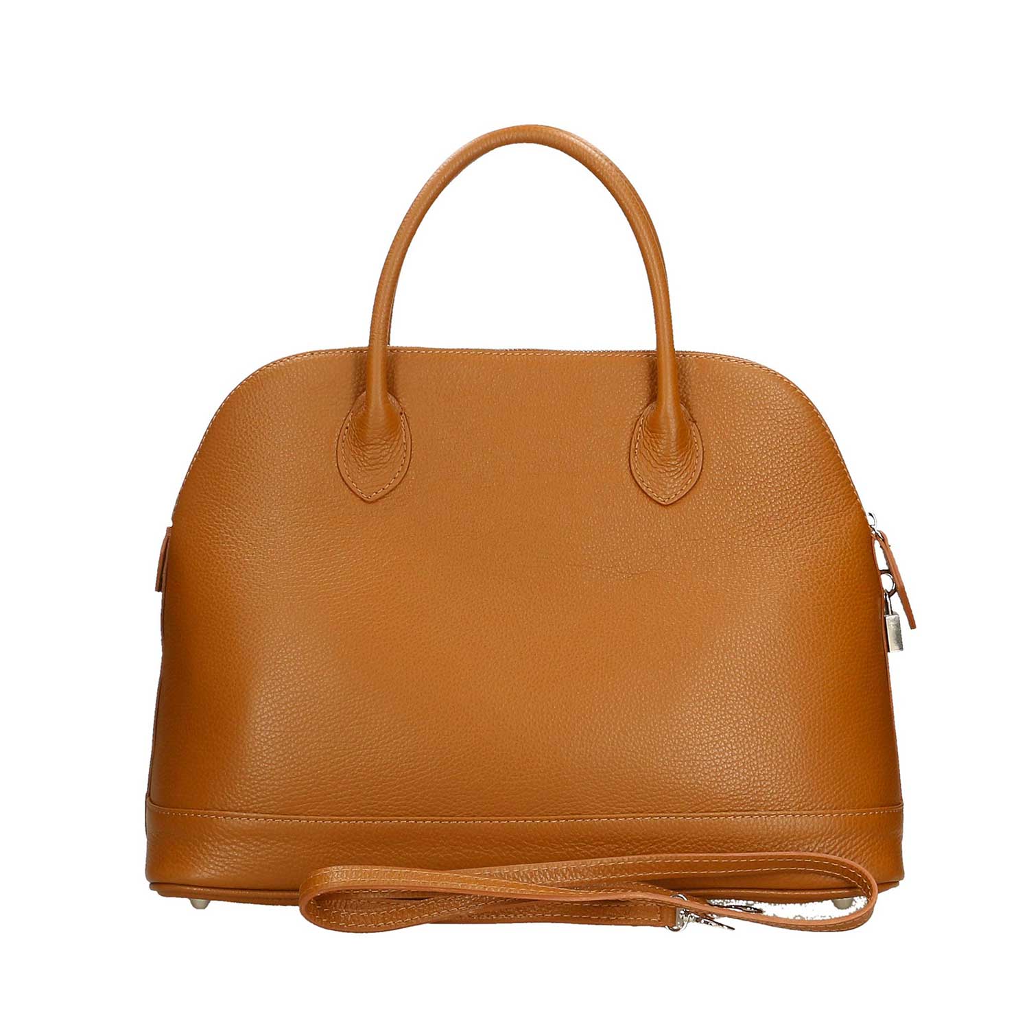 Women's Leather Handbag with Pendant - Torino 80028