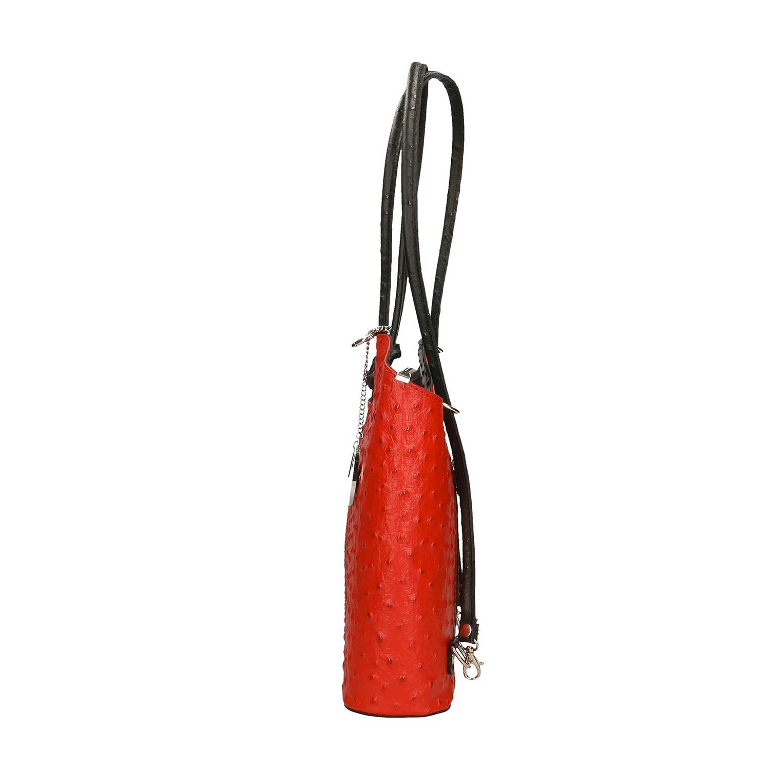 Women's Leather Shoulder Bag Ostrich Print - Cancun 3005