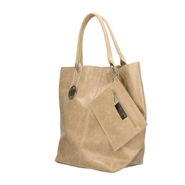 Grande Borsa Shopper da Donna in Pelle Splittata con Pochette - 5190
