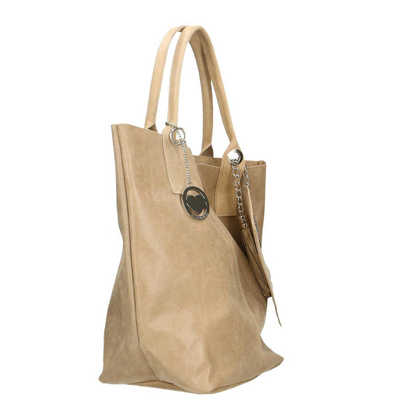 Grande Borsa Shopper da Donna in Pelle Splittata con Pochette - 5190