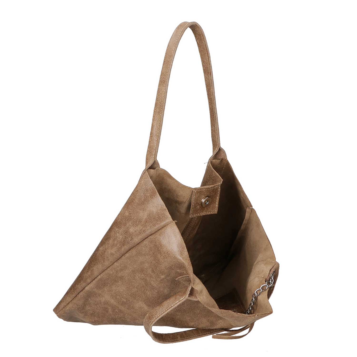 Grande Borsa Shopper da Donna in Pelle Splittata con Pochette - 5190