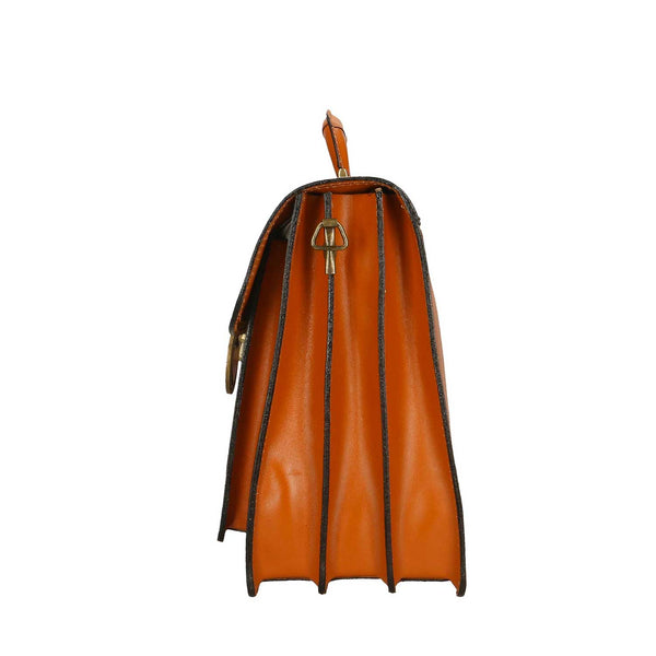 Work Bag, Briefcase, 24-Hour Document Holder for Men in Leather - 39x30x18 cm - 7008