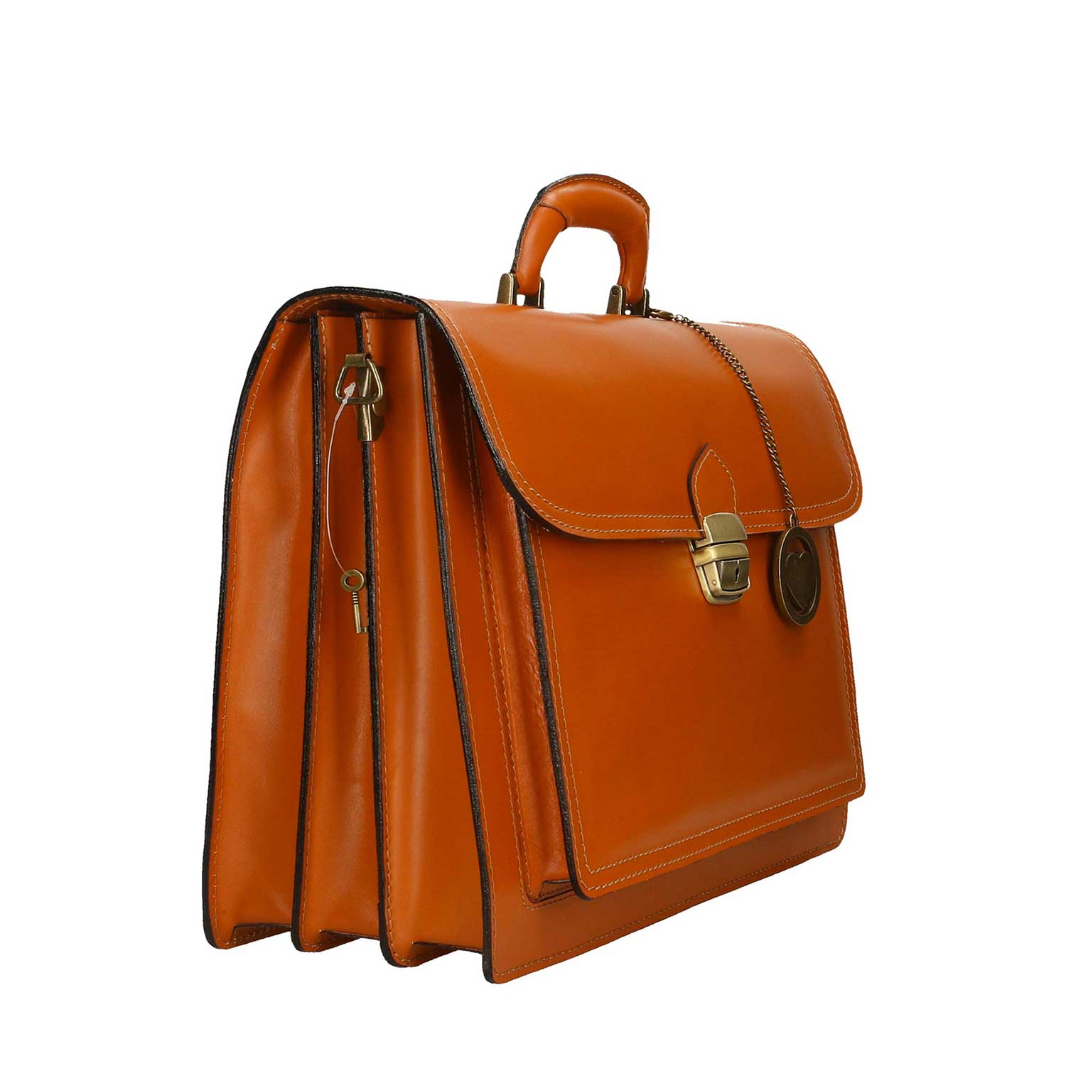 Work Bag, Briefcase, 24-Hour Document Holder for Men in Leather - 39x30x18 cm - 7008