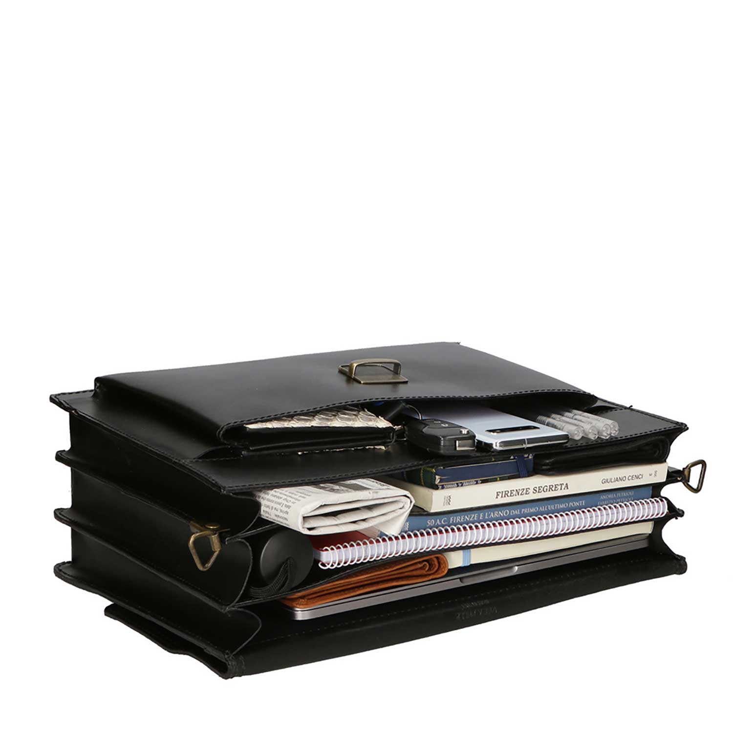 Borsa da lavoro, Valigetta, Porta documenti 24 ore per uomini in pelle - 39x30x18 cm - 7009