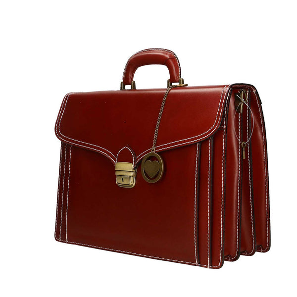 Work Bag, Briefcase, 24-Hour Document Holder for Men in Leather - 39x30x18 cm - 7010