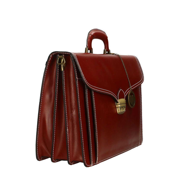 Work Bag, Briefcase, 24-Hour Document Holder for Men in Leather - 39x30x18 cm - 7010