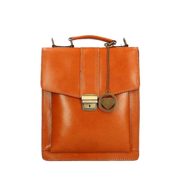 Work bag, men's leather pouch - 27x32x10 cm - 7012