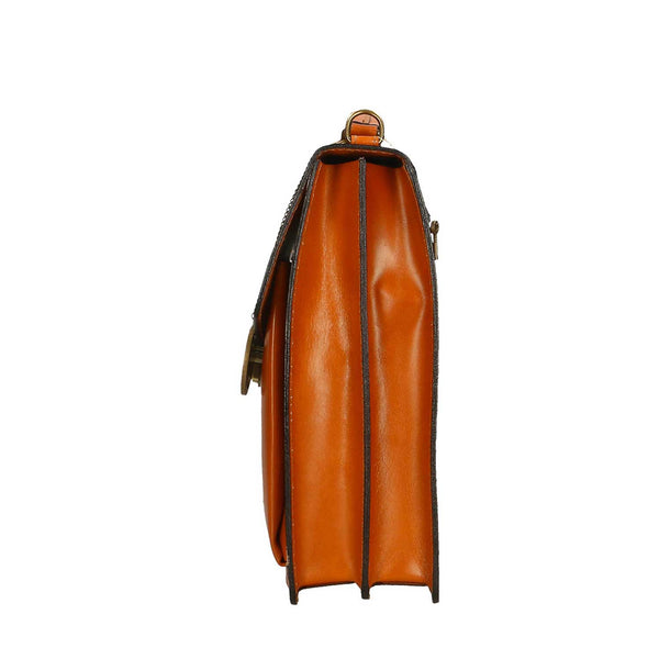 Work bag, men's leather pouch - 27x32x10 cm - 7012